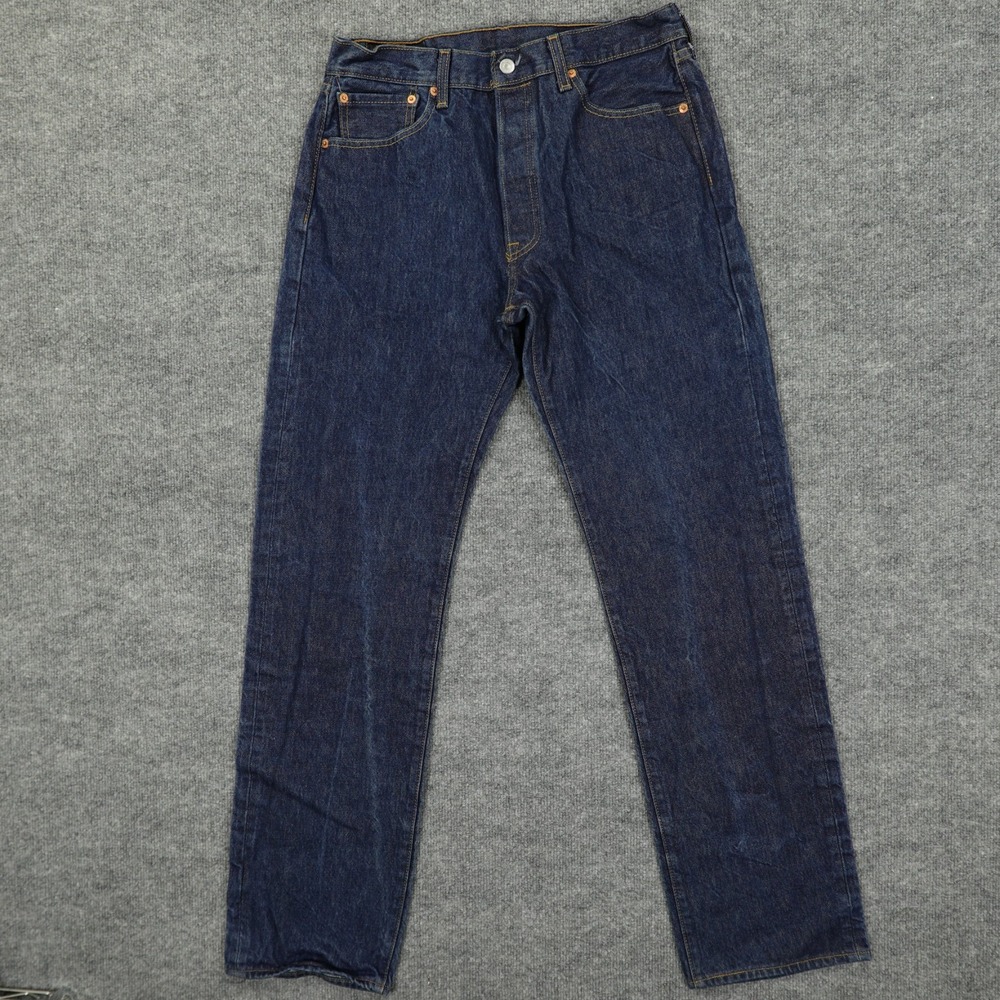 Levis 501 Mens Jeans 33x30 (Tag 34x36) Blue Original Straight Button Fly